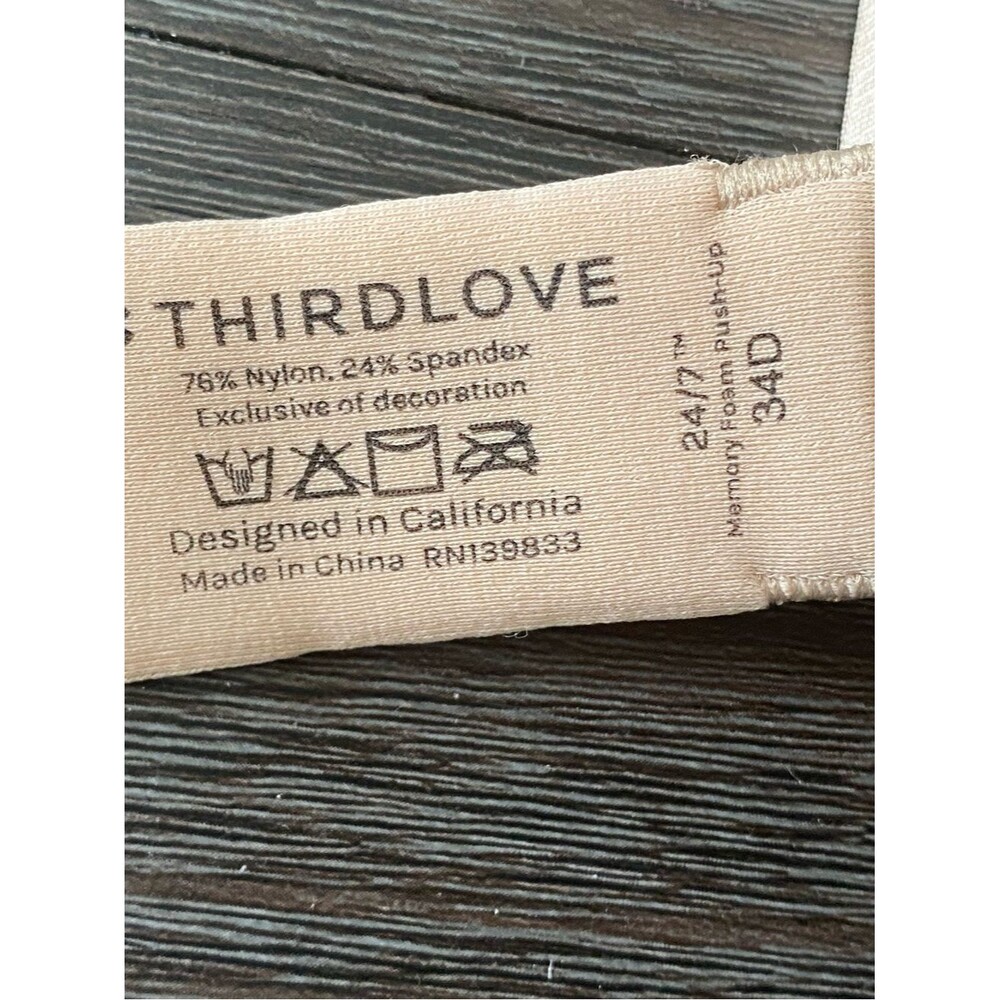 Thirdlove 34D 24/7 Memory Foam Push-Up Bra Nude Beige - Picture 5 of 7